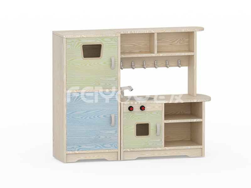 儿童实木家具厨房组合柜