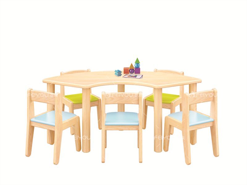 乐森林·简约圆腿弧形桌-幼儿园家具